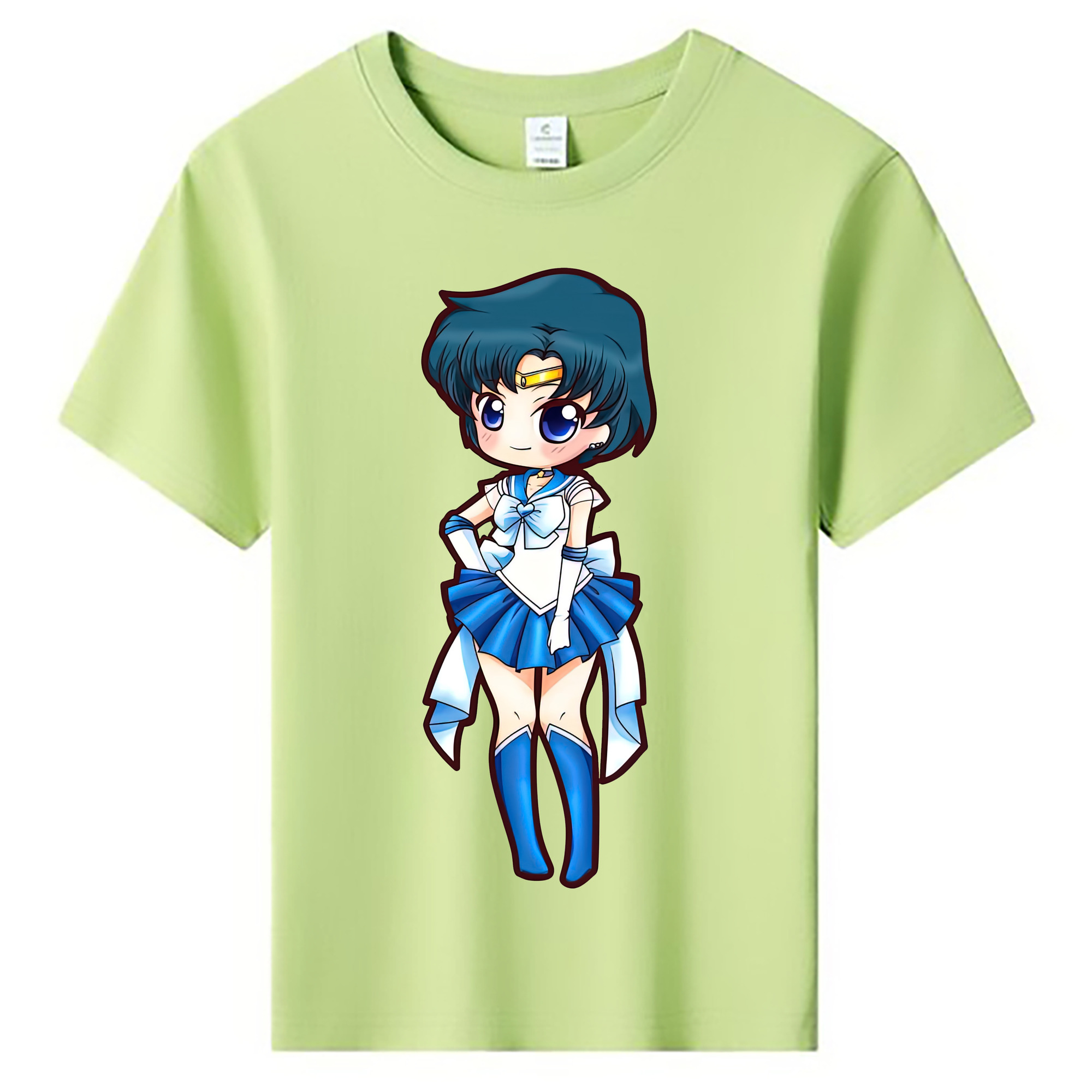 （画像用） 美少女戦士セーラームーン 水野 亜美 みずの あみ Sailor Moon Mizuno Ami 綿100％キッズTシャツ（フロントプリント）